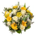 Weiße Rosen und gelbe Germini